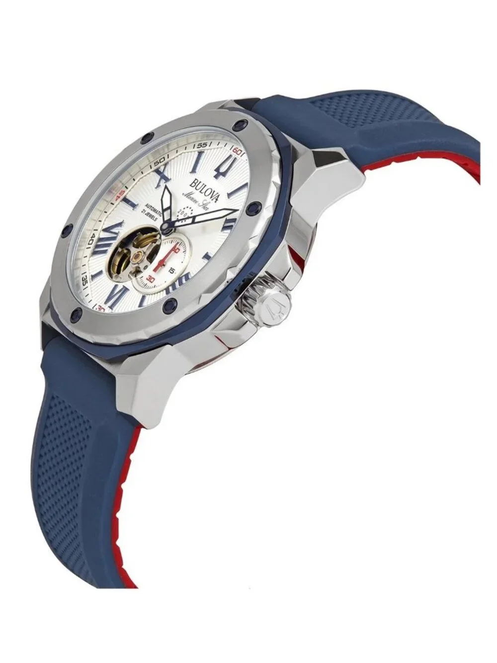 NWT Bulova Marine Star Automatic Silver White Dial Men's Watch